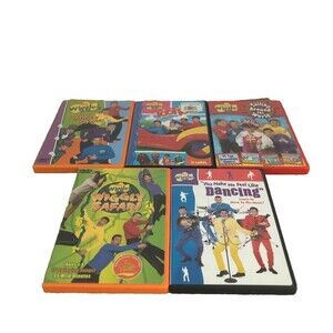 Lot of 5 Wiggles DVD  Gremlins Toot Toot Sailing Around Safari Feel like Dancing